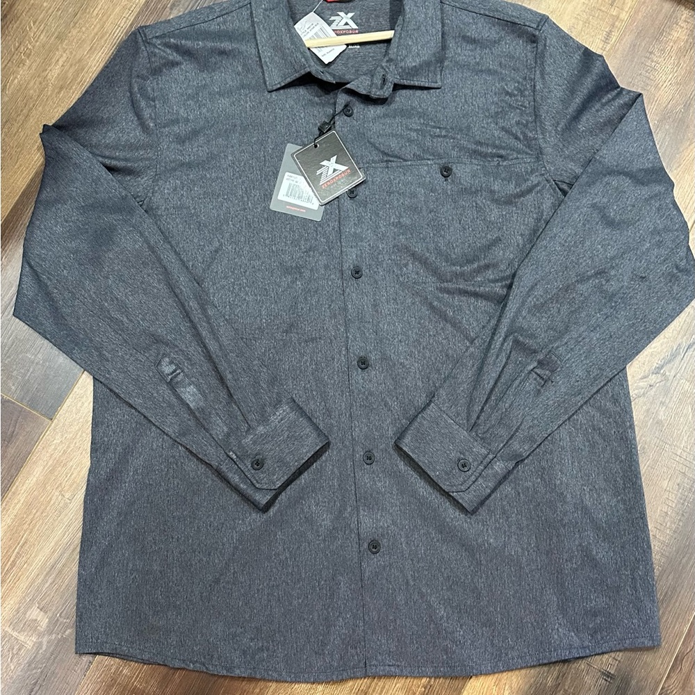 NWT ZeroXposur Charcoal Button Down Shirt